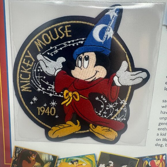 Willabee & Ward Mickey Mouse Sorcerer 1940 Embroidered Patch & Collectible Card - Picture 2 of 4